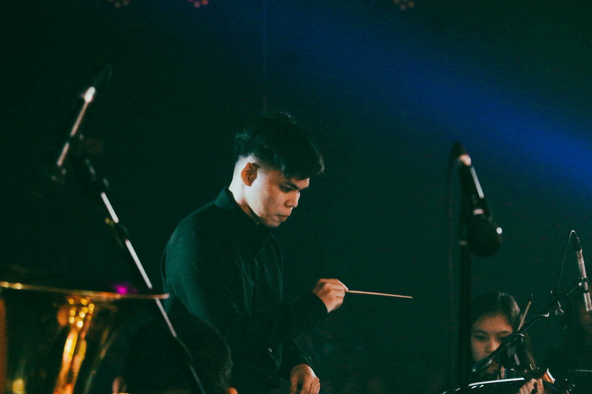 Percussionist performing